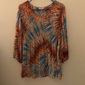 Chloe+Rene Long Sleeve “ Boho style” top Sz L